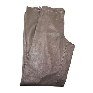 7 For All Mankind Genuine Leather Pants Women’s S Black Ankle Zip Skinny I5.5
